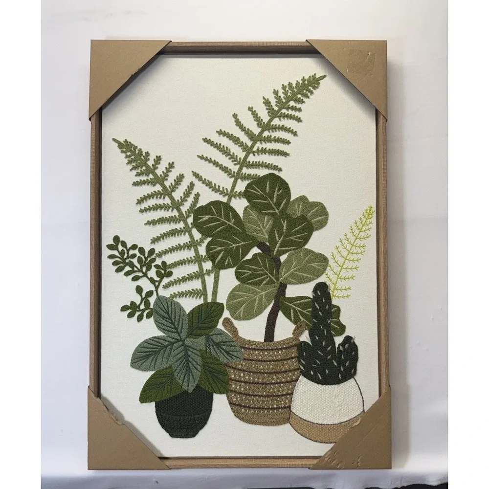 New BP Homes Textile Embroidery Wall Woven Art House Plant Home Decor 18